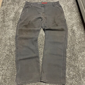 Dickes Flex Original Fit Flat Front Work Pants Vintage Worn 34x30